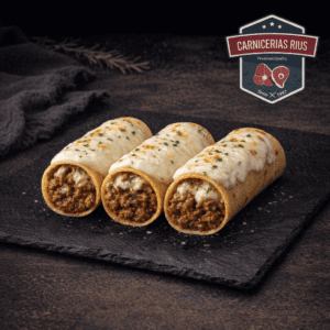Canelones de carne con queso gratinado, Carnicerías Rius.