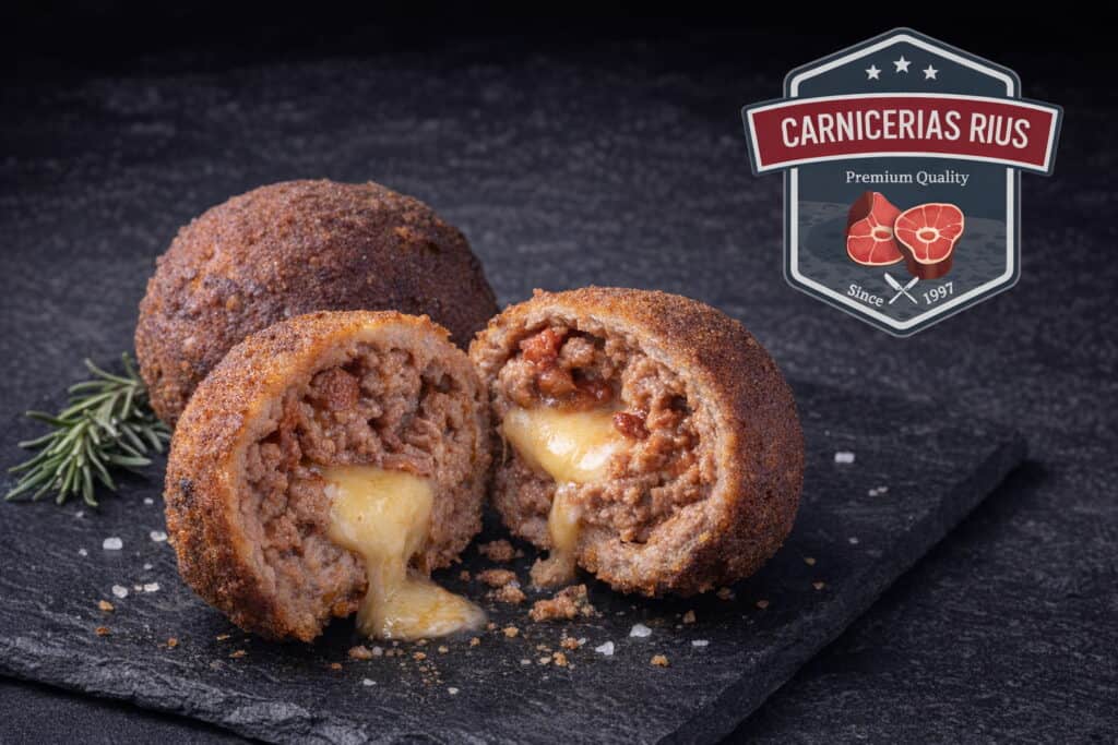 Albóndiga rellena de queso y carne, Carnicerías Rius.