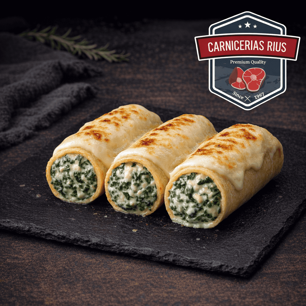 Canelones rellenos de espinacas